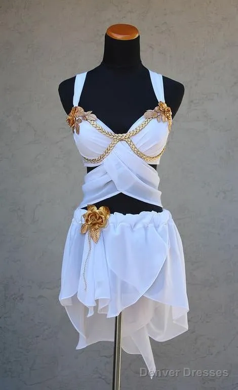 Unique White Chiffon Homecoming Dress