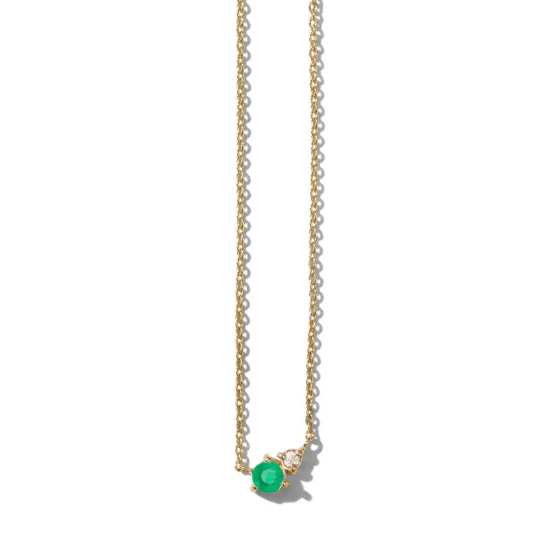 Unity Necklace, Green Onyx, Gold