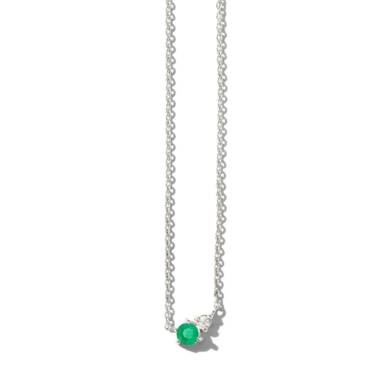Unity Necklace, Green Onyx, Silver