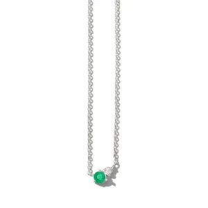 Unity Necklace, Green Onyx, Silver