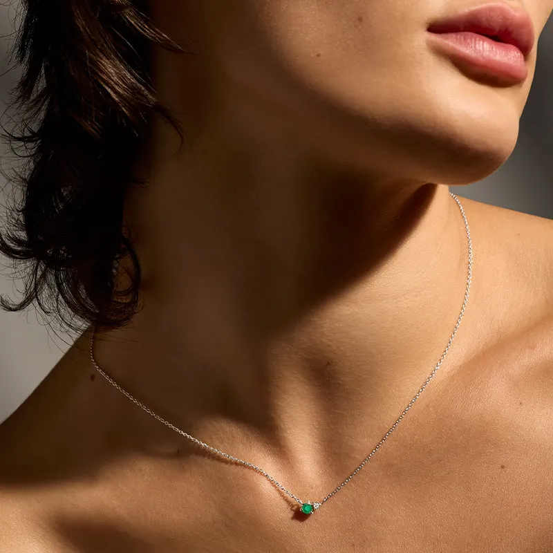 Unity Necklace, Green Onyx, Silver