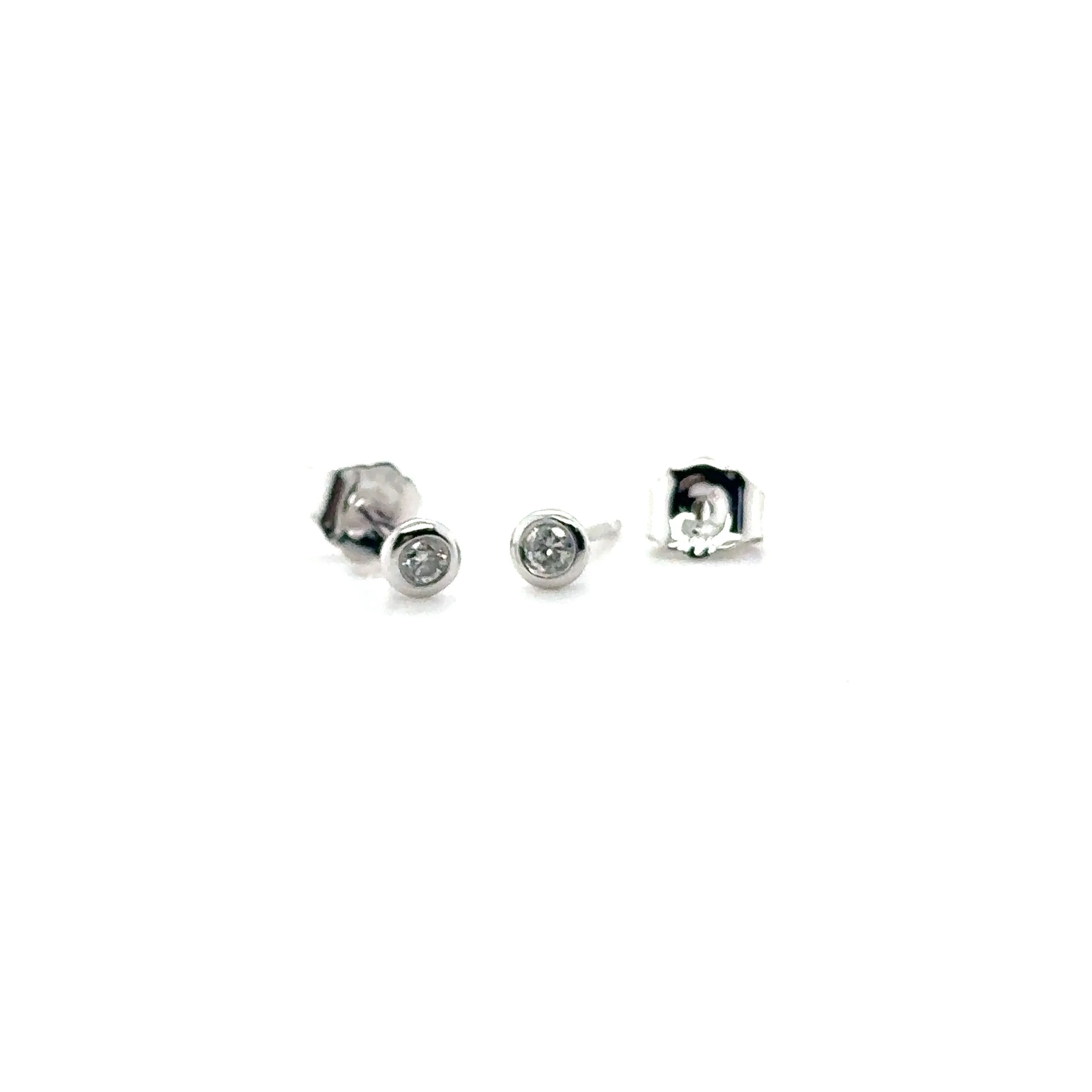 White Gold Bezel Set Diamond Studs