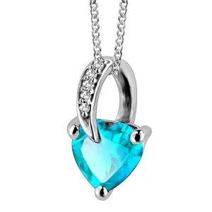 White Gold Diamond And Aquamarine Pendant