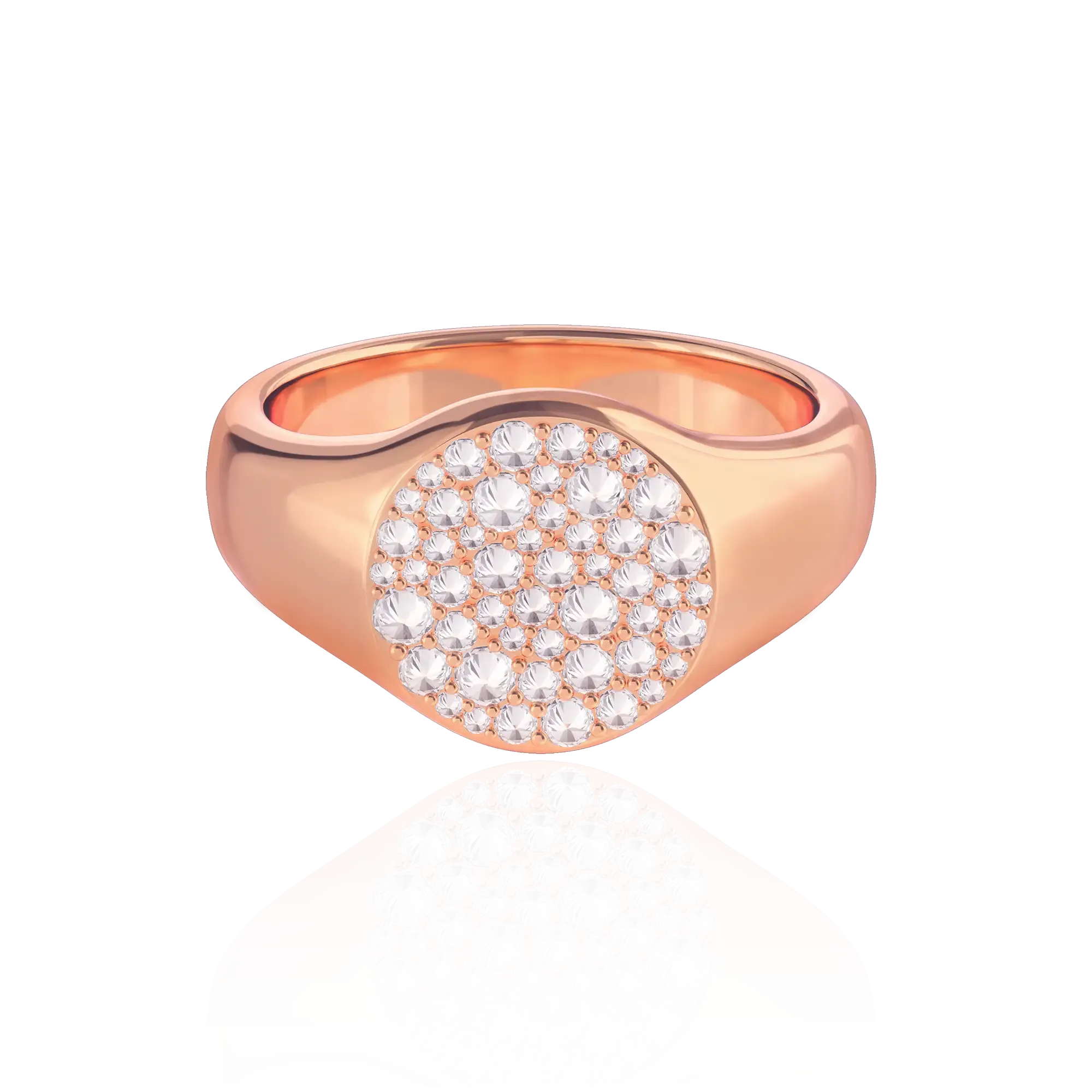 Women's Reverse Set Diamond Signet Ring