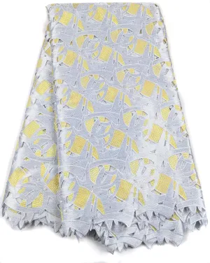 Yellow & Silver Unique Cotton Lace